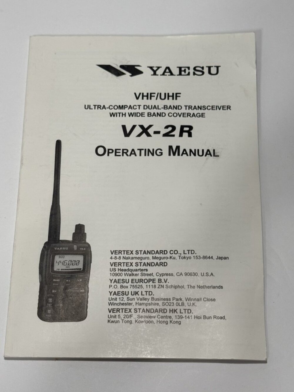 Yaesu VX-2R Operating Manual Original VHF UHF Radio Instruction Book
